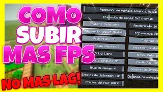 ❌Como SUBIR los FPS en MINECRAFT (pc pocos requisitos) | Quitar el LAG - M&aacute;s FLUIDO | Nuevo M&eacute;todo