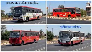 🚍 MSRTC Bus Spotting on NH-965 | Ashok Leyland & Tata | Phaltan