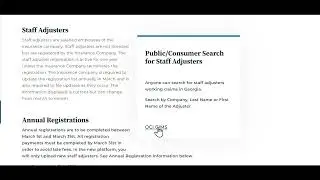 What the consumer sees   Staff Adjuster