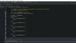 Java program to print month in words, based on input month in numbers.(using switch case)
