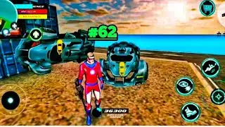 rope hero vice town/superhero updated police Batman car three transformer green robot/#62/gameplay