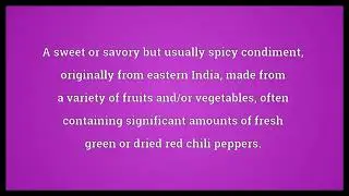 Chutney Meaning