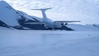 Ilyushin 76 Blue Ice Landing in Antarctica