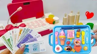 [toy asmr] Automatic Cash Register Playset & Eating Toys ASMR 🛒 장난감 계산대 놀이 | Satisfying Unboxing