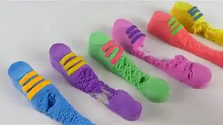 Learn Colors Kinetic Sand Vs Mad Mattr Rainbow Shoes Surprise Toys