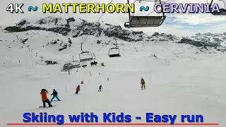 Cervinia Italy 🇮🇹 | Blue 10 Family Skiing 4K GoPro POV ❄️Matterhorn