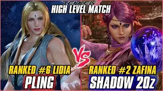 TEKKEN 8 ▰ PLING (#6 Ranked Lidia) vs SHADOW 20z (#2 Ranked Zafina) ▰ T8 HIGH LEVEL GAMEPLAY