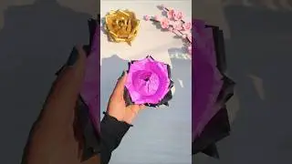 DIY Black Pink Rose | Paper Rose #shorts#viral#paperflower#papercraft#diyflowers#diy#handmade#rose