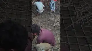 Underground water tank floor  rod binding
