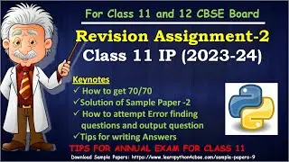 Class 11 IP Revision Assignment - 2 | Class 11 Informatics Practices 2024