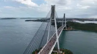 DRONE VIEW - BARELANG BRIDGE - TENGKU FISABILILLAH BRIDGE - 4K