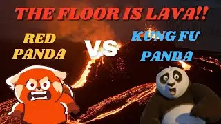 KUNG FU PANDA vs. TURNING RED! Brain Break! The Floor is Lava Dance Workout + Silly Face Game!