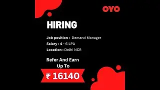 HIRNIG CRITERIA || OYO - Demand Manager || FLYVHEEL REFER AND EARN
