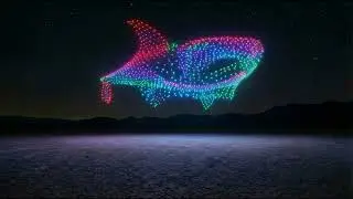 1000 Lights LED Flying drones light show