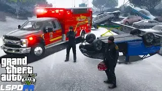 Мод GTA 5 &laquo;Парамедик&raquo;: ледяной шторм приводит к смертельной аварии с участием 100 автомобилей