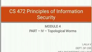 Principles of information security - Topological worms