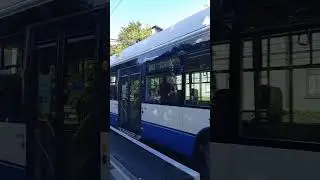 [RS] &Scaron;koda 24Tr on the trolleybus route 20 towards Televīzijas Centrs