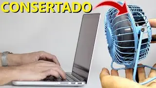 Como consertar MINI VENTILADOR USB - MOTOR NÃO GIRA, falhando  - VENTILA BEM?