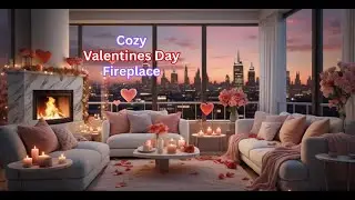 Romantic Valentine&rsquo;s Day Fireplace Ambience 💕 Cozy City Evening &bull; Relaxing Love Atmosphere