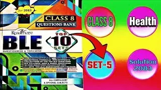 BLE Set-5 Solution Class 8 | Health Readmore publication| BLE Solution in English | Gen-Z Explain