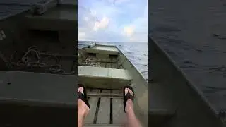 Jon boat big waves converted 15-20 HP Merc EFI