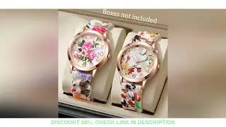 2/3/4/5PCS Fashion Flowers Printed Women Watches Casual Silicone Band Female Quartz Watch Relogio Fe