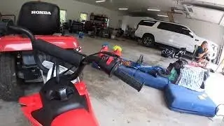 Driving a 2021 CRF 50 when you can't walk!
