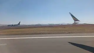 Landing  at Addis-Ababa international airport
