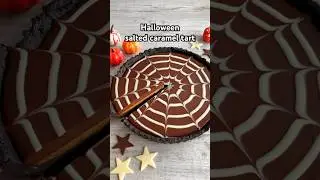 Halloween salted caramel chocolate tart #easyrecipe #shorts