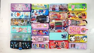 school unicorn stationery collection📚 geometry box,hello kitty,pencil box,sharpener,eraser