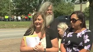 James Stepp's family speaking to reporters after DA's press conference.