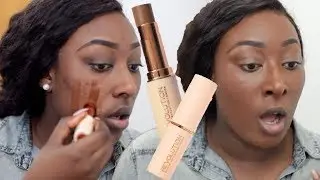 TRYING MAKEUP REVOLUTION FAST BASE ON DARK SKIN | SWATCHES + FULL FACE