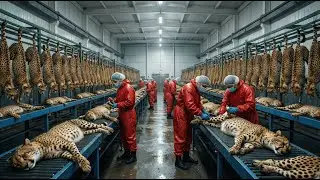 Inside Modern Leopard Leather Factory: From Raw Leopard Skin to High-End Fashion (Full Process)