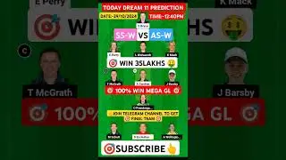 ss w vs as w dream11 prediction | as-w vs ss-w dream11 prediction today match | #shorts #trending