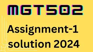 mgt502 Assignment 1 solution 2024