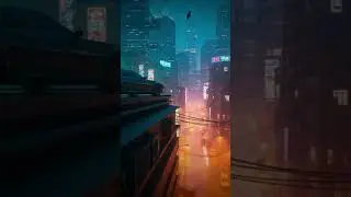 Neon Rain Over a Distant Horizon 🌌 | Cyberpunk Ambient Short