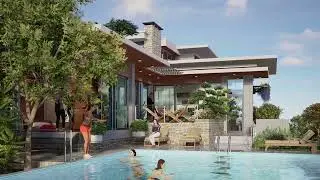Villa tr&ecirc;n th&aacute;c. Model. D5 render