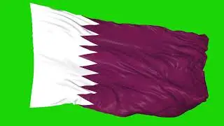 Qatar Flag 2 | Green screen 4K HD  | Animated YouTube | No Copyright | Royalty-Free