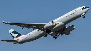 Cathay Pacific A330 Take Off - Rwy 25 - Hard Rotation