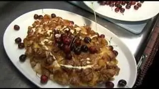 Stone fruit bread pudding