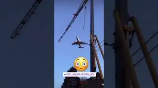 Insane Footage: Airplane Flies Dangerously Close to Dutch Construction Crane 😳