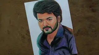 Thalapathy Vijay Drawing / Varisu Vijay Drawing / Thalapathy Vijay Oil Pastel Drawing