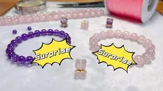 How to Make a Rose Quartz Bracelet with a Charm in 5 minutes | DIY Jewelry Tutorials
