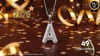 DiamondCelebritees White Baguette  Initial All Alphabet Sterling Silver Pendant with Cubic Zirconia