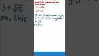 CONJUGATE METHOD to Simplify Surds | Easy Method |#rationalnumbers #surds#rationalization#conjugate