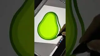YOU CAN DRAW this Cute Avocado easy #digitalart #shorts #youtubeshorts