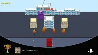 Cazzarion: Builder ~ Stack 3 turquoise Blocks Trophy