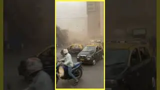 #MumbaiDustStorm | Terrifying Video Shows 14-Storey Under-Construction Metal Parking Lot Collapsing