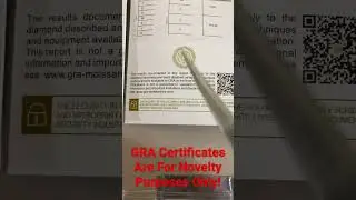 GRA are Only Moissanite Novelty Certificates As Stated on GRA Certificate