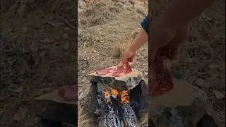 Rain, Fire & Food 🔥 | Campfire Bread and Burger Cooking | Winter camping, Nature Sounds